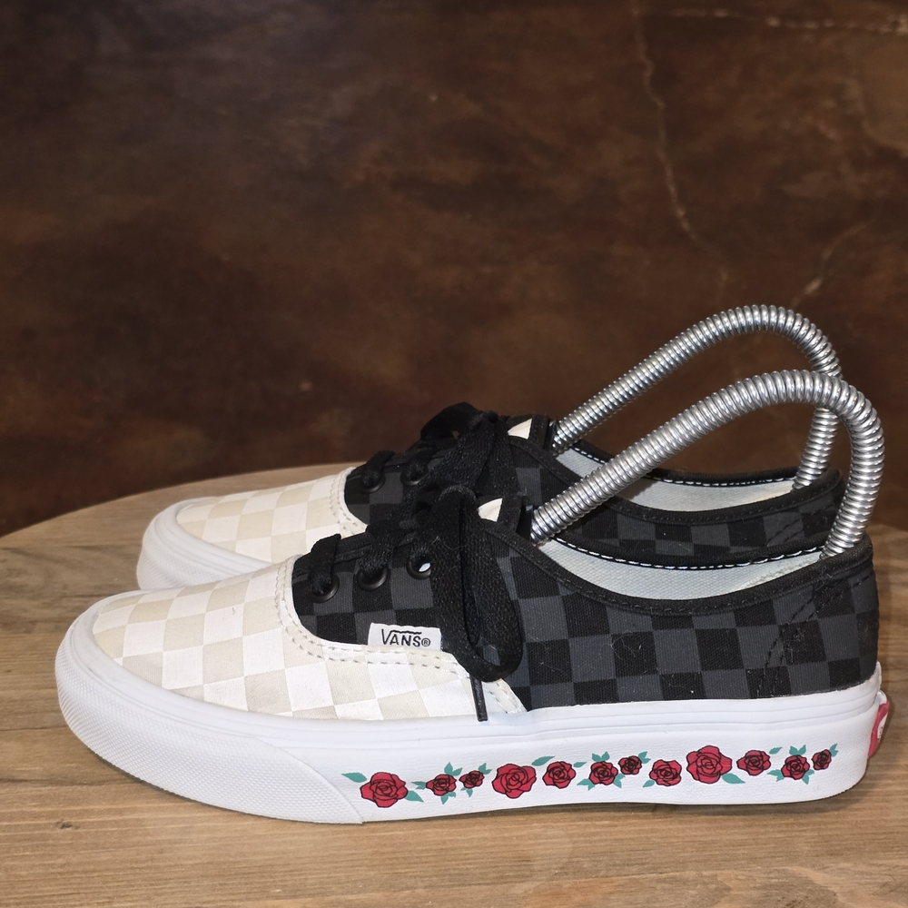 VANS Authentic Split Checkerboard Black White Ros… - image 3